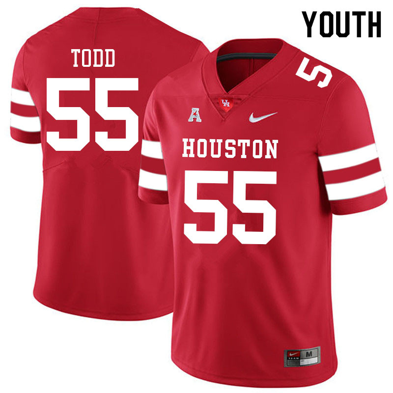 Youth #55 Chayse Todd Houston Cougars College Football Jerseys Sale-Red